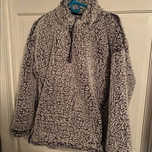 Navy Quarter Zip Sherpa